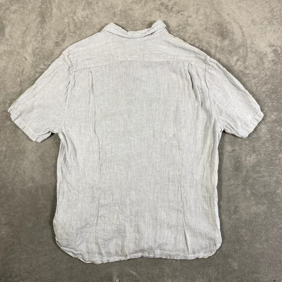 Vince Men's XL Classic Fit Striped Button Up 100% Linen Quiet Luxury - Picture 5 of 10